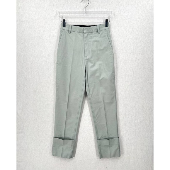 THE SCRIPT Pants Womens 4 Blue Green Claudia Cuffed Slim Leg High Rise Pistache - Picture 4 of 16